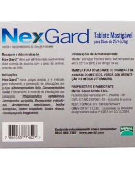 Antipulgas e Carrapatos NexGard para cães de 25,1 a 50kg